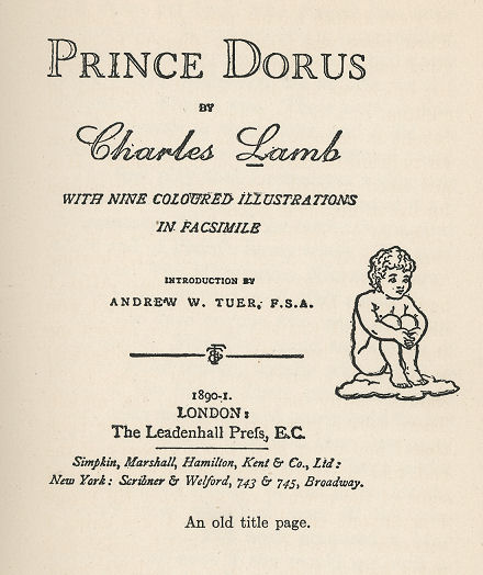 Prince Dorus, by Charles Lamb; text below