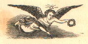 angel with pen and wreath