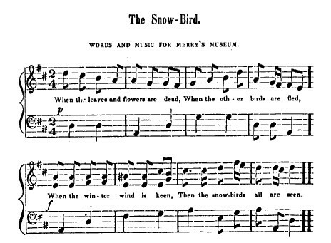 music for 'The Snow-Bird'